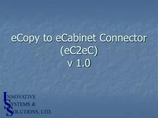 eCopy to eCabinet Connector (eC2eC) v 1.0