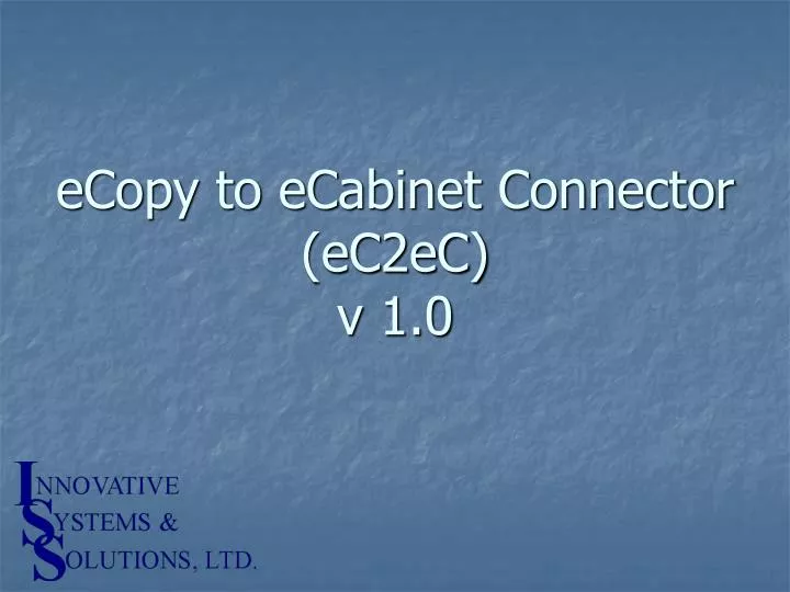 ecopy to ecabinet connector ec2ec v 1 0