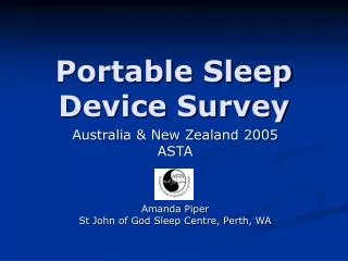 Portable Sleep Device Survey