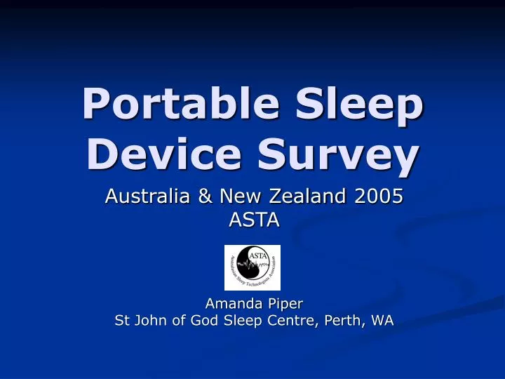 portable sleep device survey