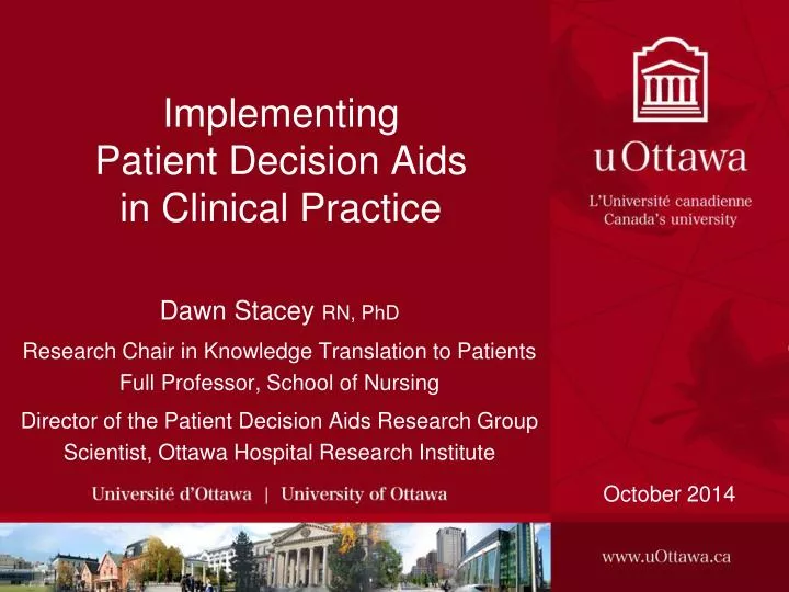 implementing patient decision aids in clinical practice