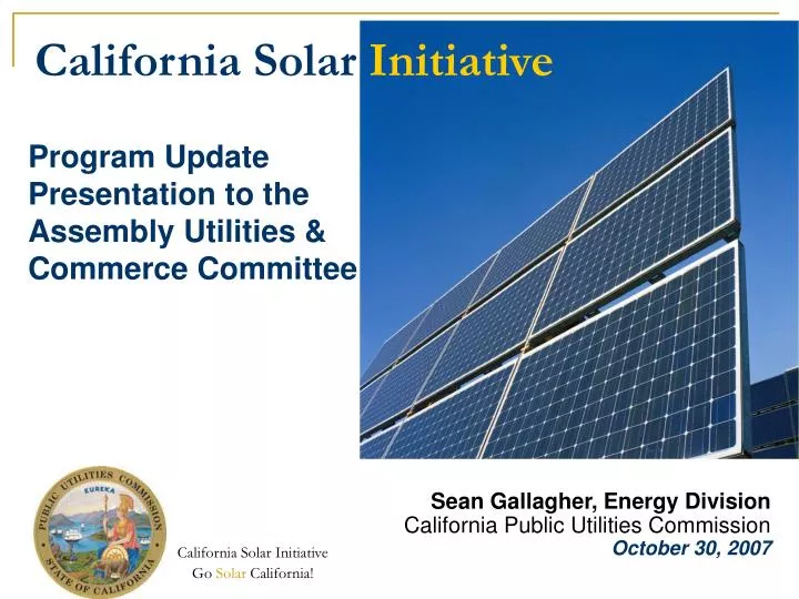 program update presentation to the assembly utilities commerce committee