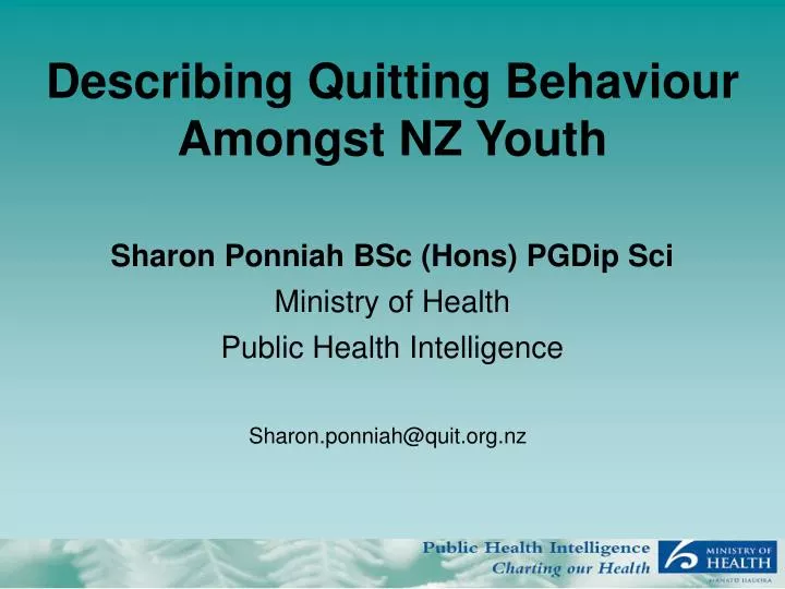 describing quitting behaviour amongst nz youth