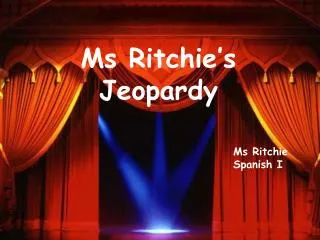 Ms Ritchie’s Jeopardy