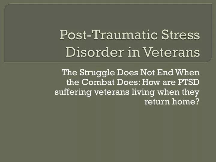 post traumatic stress disorder in veterans
