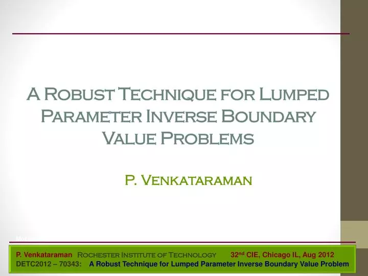 a robust technique for lumped parameter inverse boundary value problems