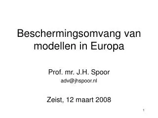 Beschermingsomvang van modellen in Europa