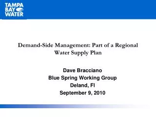 Demand-Side Management: Part of a Regional Water Supply Plan