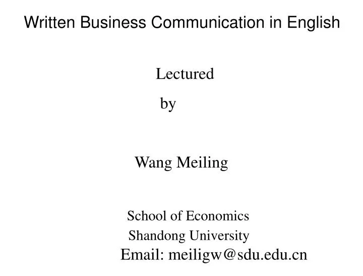 written business communication in english