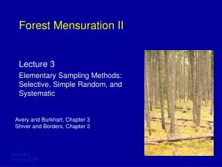 Forest Mensuration II