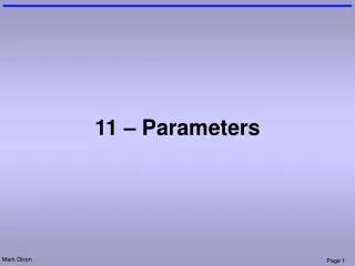 11 – Parameters