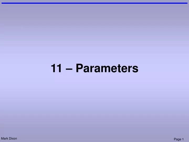 11 parameters