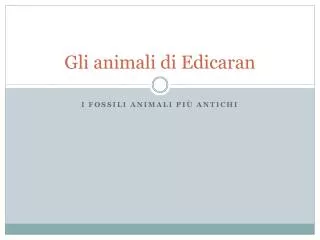 gli animali di edicaran