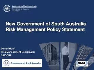 New Government of South Australia Risk Management Policy Statement