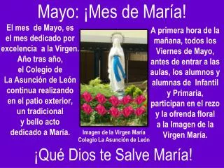Imagen de la Virgen María Colegio La Asunción de León