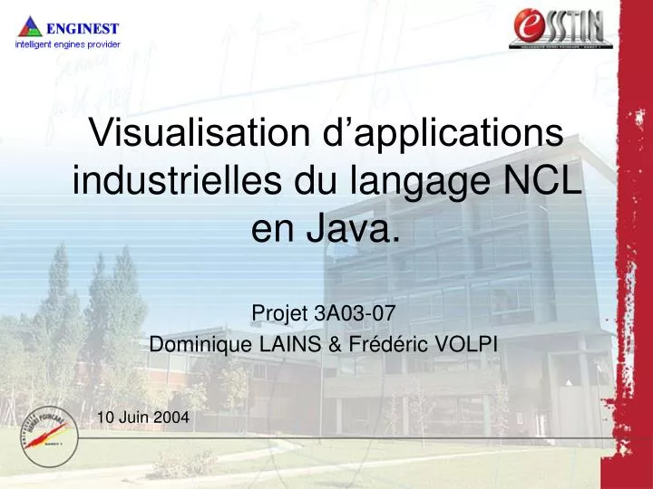 visualisation d applications industrielles du langage ncl en java