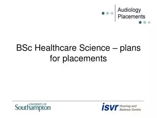 BSc Healthcare Science – plans for placements
