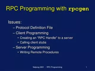 RPC Programming with rpcgen
