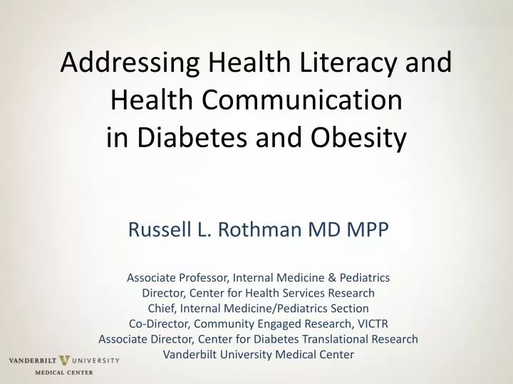 addressing health literacy and health communication in diabetes and obesity