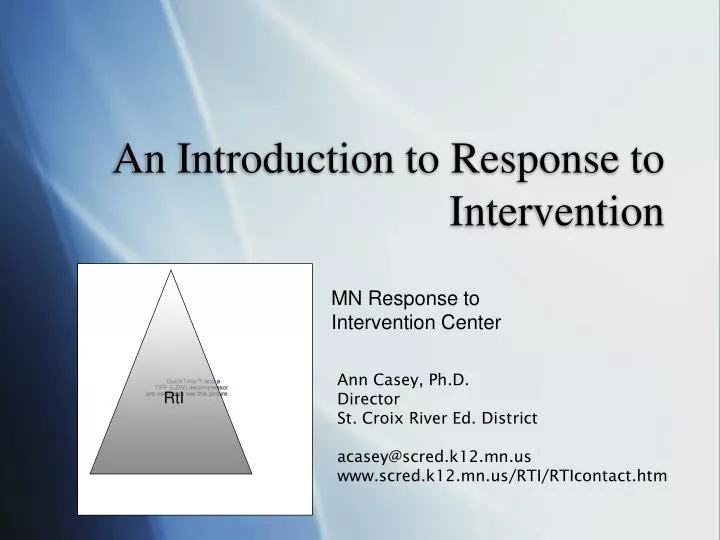 an introduction to response to intervention