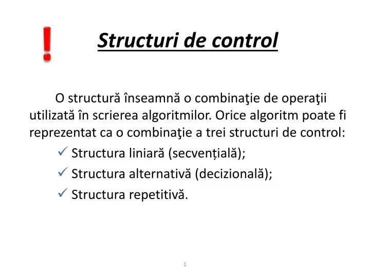 structuri de control