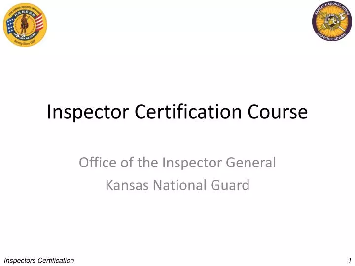 inspector certification course