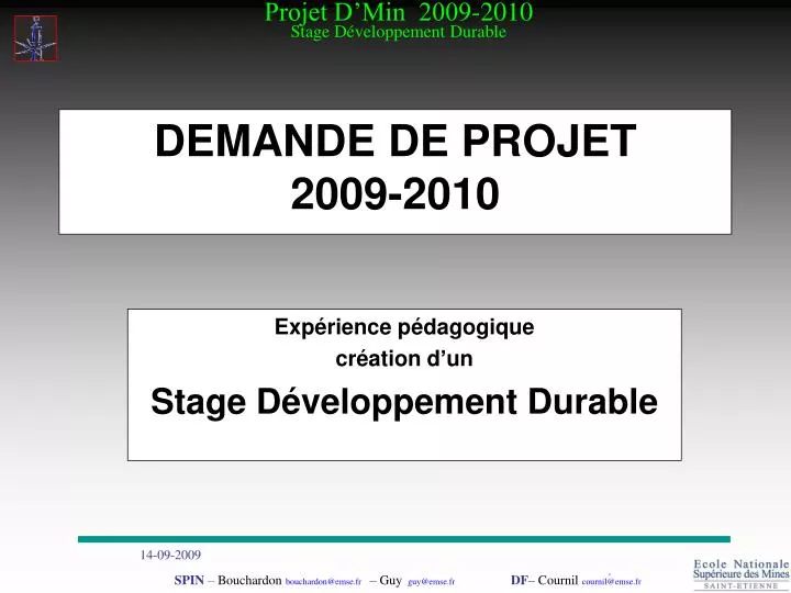 demande de projet 2009 2010