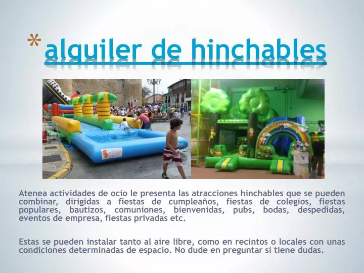 alquiler de hinchables