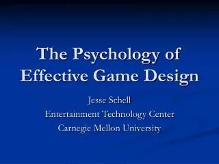 The Psychology of Effective Game Design