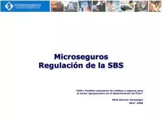 Microseguros Regulación de la SBS