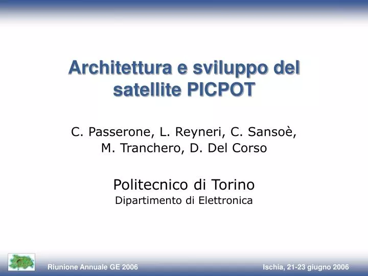 architettura e sviluppo del satellite picpot
