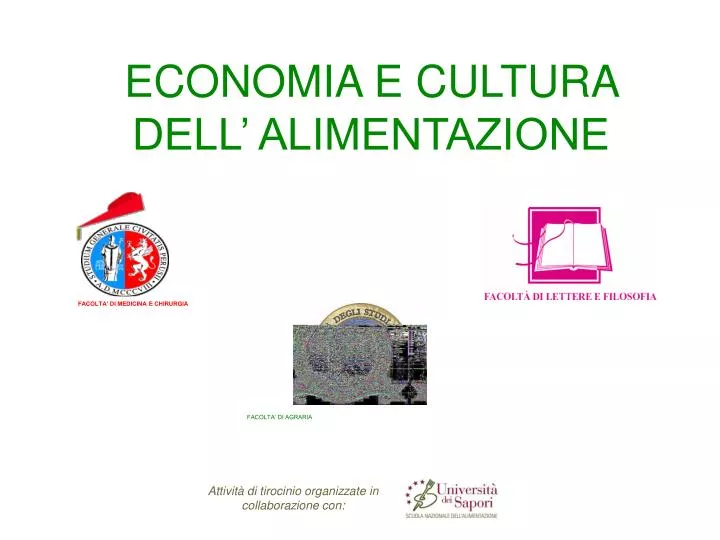 economia e cultura dell alimentazione