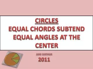 CIRCLES EQUAL CHORDS SUBTEND EQUAL ANGLES AT THE CENTER