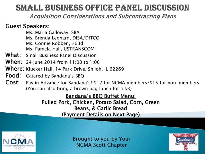 small business office panel discussion acquisition considerations and subcontracting plans