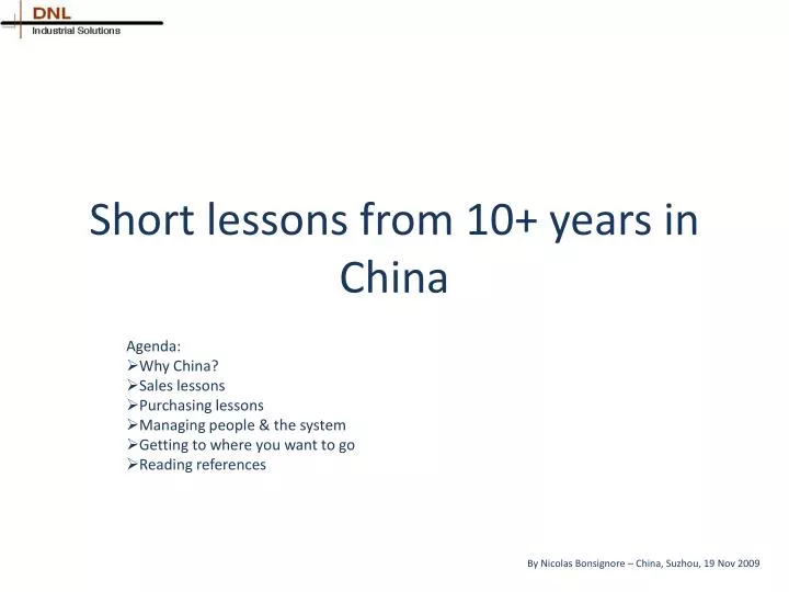short lessons from 10 years in china