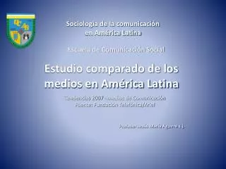 Sociología de la comunicación en América Latina