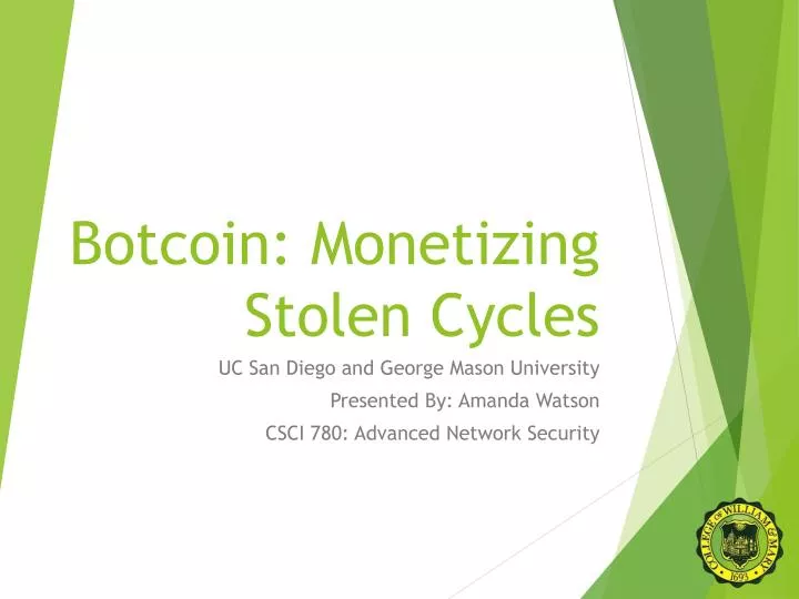 botcoin monetizing stolen cycles
