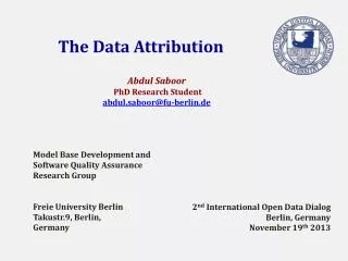 The Data Attribution