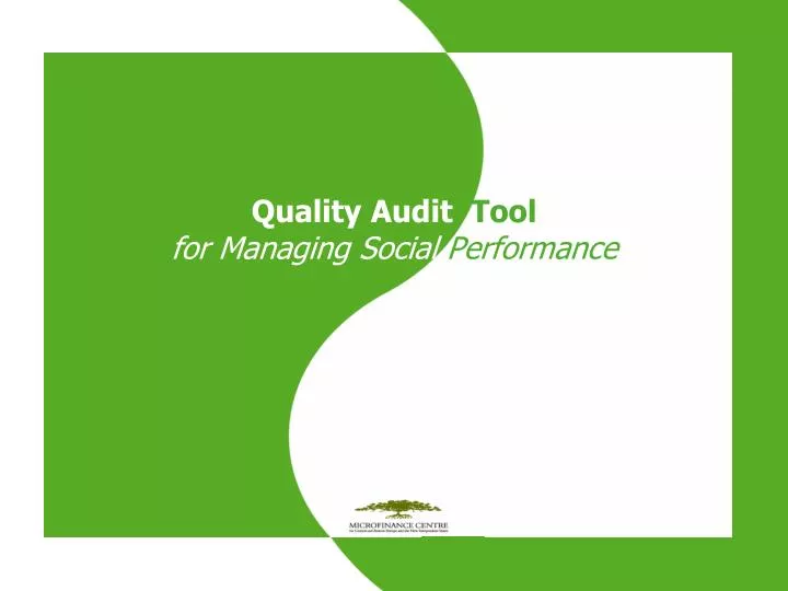 quality audit tool for managing social performance