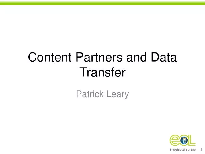 content partners and data transfer