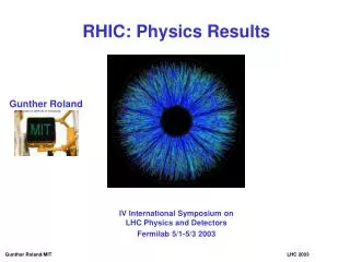 RHIC: Physics Results