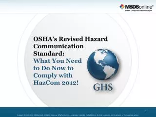 OSHA’s Revised Hazard Communication Standard:
