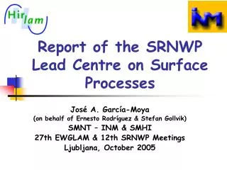 Report of the SRNWP Lead Centre on Surface Processes