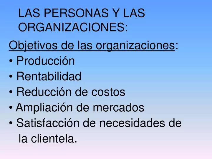 las personas y las organizaciones