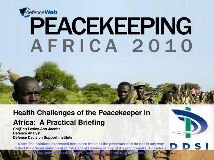 health challenges of the peacekeeper in africa a practical briefing
