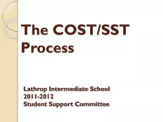 The COST/SST Process