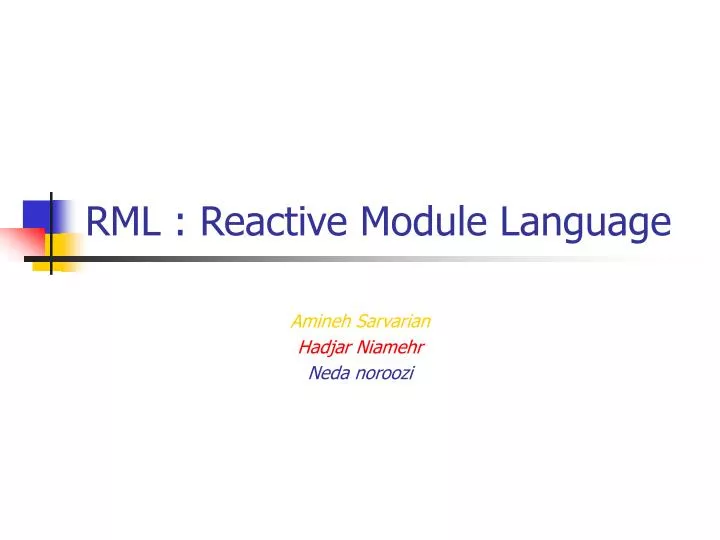 rml reactive module language