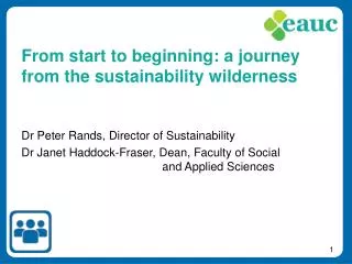 From start to beginning: a journey from the sustainability wilderness