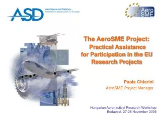 The AeroSME Project: Practical Assistance for Participation in the EU Research Projects
