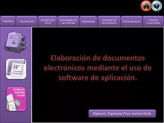 Elaboración de documentos electrónicos mediante el uso de software de aplicación.
